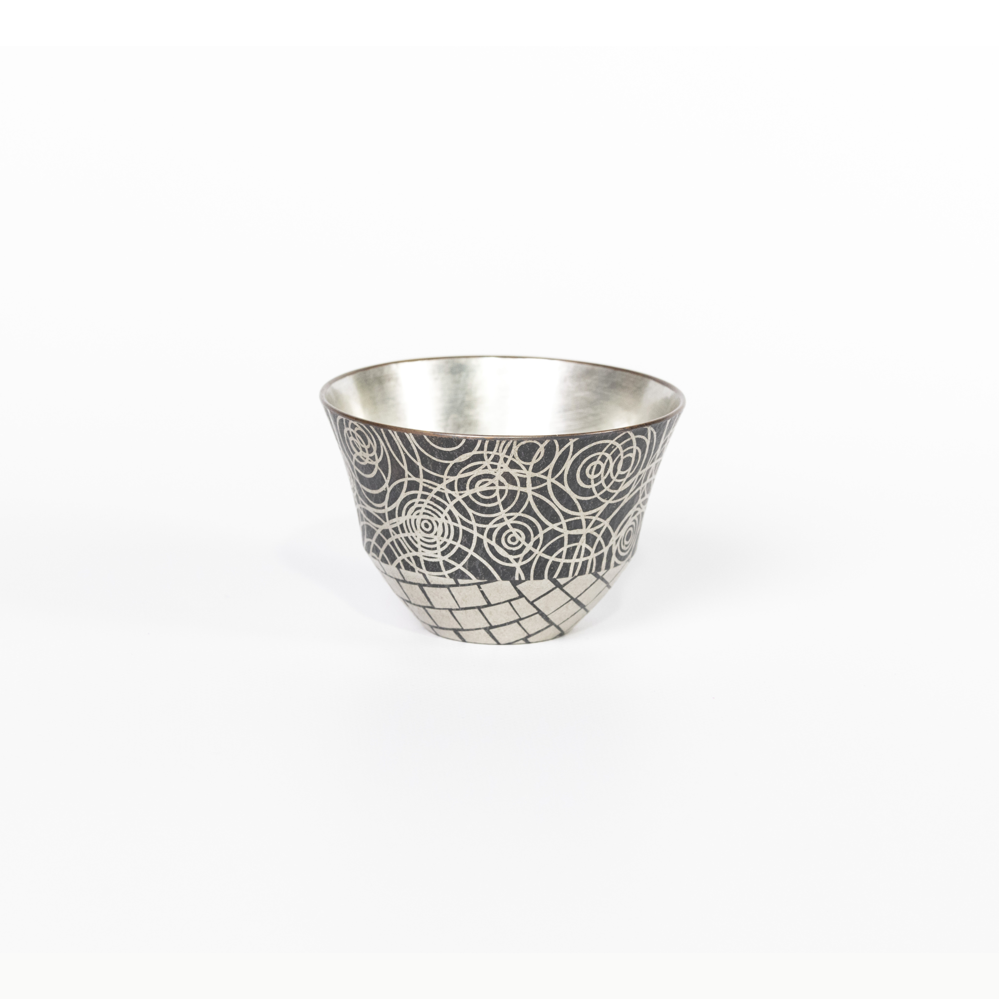 Tin-colored Sake Cup